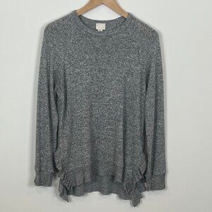 Anthropologie Postage Stamp Gray Pullover Long Sleeve Sweater Top Women's -Small